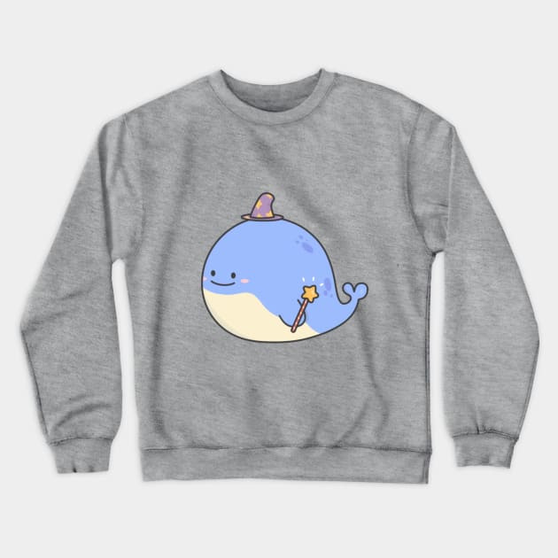 Happy Wizard Whale Crewneck Sweatshirt by pbanddoodles